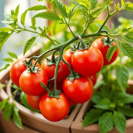 juicy, red and ripe container grown tomatoes at their best 